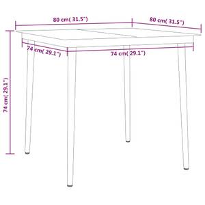 Garten-Essgruppe (3-teilig) 3013430-1 Schwarz - Weiß - Metall - 80 x 74 x 80 cm