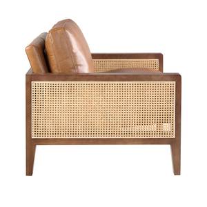 Fauteuil 5113 Marron - Cuir véritable - Textile - 70 x 85 x 90 cm