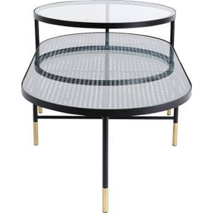 Tables basses Fence (lot de 2) Noir - Verre - 120 x 60 x 35 cm