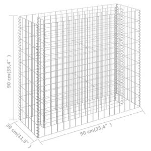 Lit surélevé à gabion 3000783 90 x 90 cm