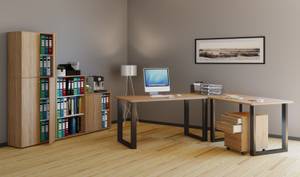 Schreibtisch Lona Schwarz - Eiche Sonoma Dekor