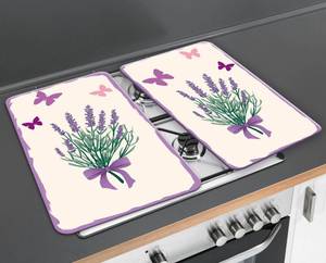 Abdeckplatte Lavendel-Bouquet (2er-Set) Glas - Mehrfarbig