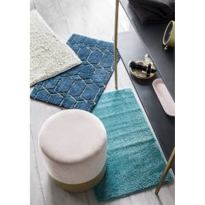 Tapis de bain 50x80cm Bleu - Textile - 50 x 2 x 80 cm