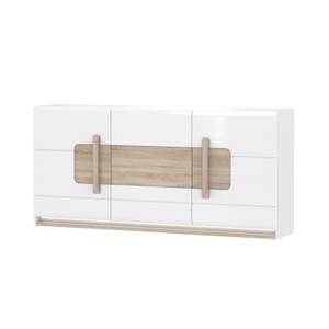 Buffet 3 portes blanc laqué - ALEXIANE Blanc - Bois manufacturé - 195 x 91 x 41 cm