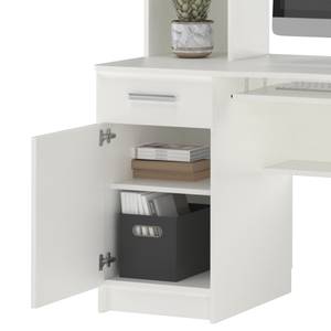 Bureau ordinateur Crossline blanc Blanc - Bois manufacturé - 120 x 201 x 59 cm