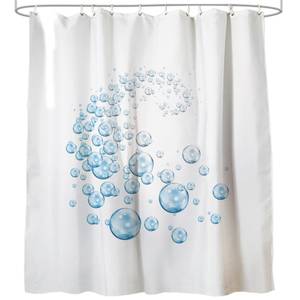 Duschvorhang Wasserblasen 180 x 200 cm Blau - Textil - 180 x 200 x 200 cm