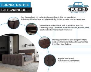 Boxspringbett NATHIE 180x200 Monolith 15 Braun