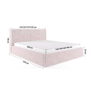 Doppelbett Bonellfedern Birkum Pink - Breite: 157 cm