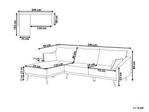 3-Sitzer Sofa VARDE Schwarz - Blau - Marineblau