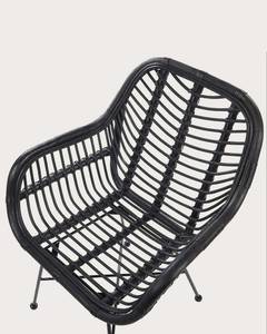 Myko -  Chaise en rotin Noir - Rotin - 64 x 88 x 64 cm