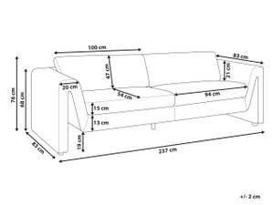 3-Sitzer Sofa MAUNU Schwarz - Graphit - Grau