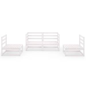 Salon de jardin (lot de 4) 3009891-1 Blanc - Bois massif - Bois/Imitation - 70 x 67 x 70 cm