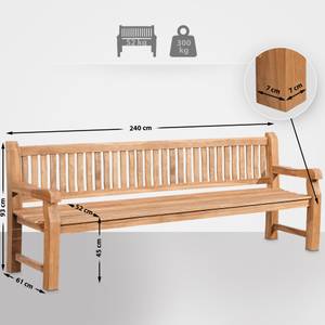 Gartenbank Jackson V2 Holzwerkstoff - 240 x 93 x 61 cm