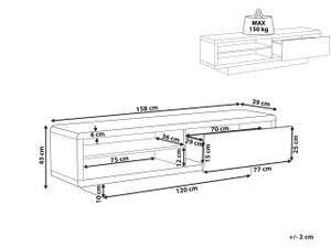 Meuble TV ANTONIC Blanc - Bois manufacturé - 158 x 43 x 39 cm