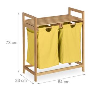 Meuble à linge en bambou Marron - Jaune - Bambou - Textile - 64 x 73 x 33 cm