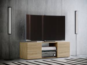 Holz TV Lowboard Fernsehschrank Lowina Eiche Dunkel - Eiche Sonoma Dekor - Breite: 95 cm