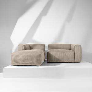 Ecksofa BUFFO 4-Sitzer Beige - Breite: 237 cm - Armlehne beidseitig montierbar - Ecke davorstehend links - Ottomane davorstehend links