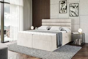 Boxspringbett CELESTIA Ecru - Breite: 160 cm - H3