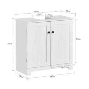 Waschbeckenunterschrank BZR18-II-W Weiß