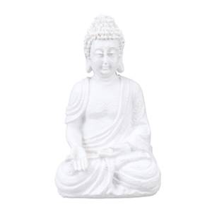 Statue de Bouddha blanc de 17,5 cm Blanc - Matière plastique - Pierre - 10 x 18 x 8 cm