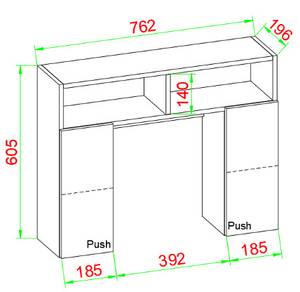 Waschmaschinenschrank Tinoli Weiß - Holzwerkstoff - 76 x 61 x 20 cm