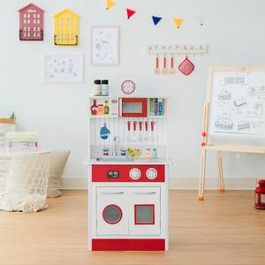 Holz Spielküche Interaktive ausSpielen Rot - Holzwerkstoff - Massivholz - 32 x 93 x 49 cm