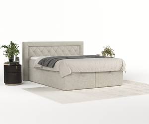 Premium Boxspringbett Jayleen Beige - Grau - Breite: 200 cm