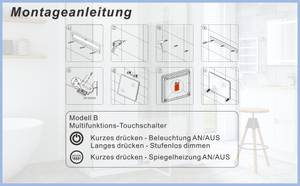 Badspiegel mit Beleuchtung ECHOS Silber - Glas - 100 x 70 x 5 cm