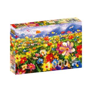 Puzzle Bunte Blumenwiese Papier - 24 x 5 x 34 cm