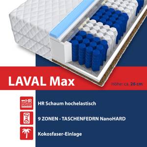 Taschenfederkern-Matratze Lavalmax 26 cm Breite: 90 cm