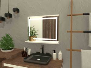 Badspiegel mit LED Beleuchtung ablage Weiß - Holzwerkstoff - 60 x 50 x 14 cm