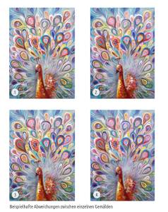 Acrylbild handgemalt Pfau en Couleur Massivholz - Textil - Holz teilmassiv - 70 x 100 x 4 cm