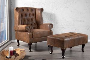 Sessel CHESTERFIELD Braun - Textil - 85 x 105 x 75 cm