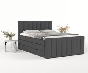 Boxspringbett Ruby Anthrazit - Breite: 180 cm