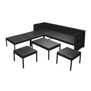 Mobilier de jardin Noir - Métal - Polyrotin - 45 x 32 x 70 cm