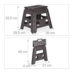 Klapphocker faltbar L Anthrazit - Weiß - 37 x 30 x 29 cm