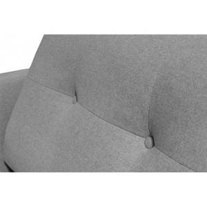 Canapé angle gauche 3 places tissu gris Gris - En partie en bois massif - 242 x 90 x 160 cm