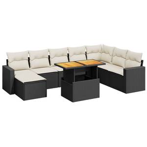 Gartensitzgruppe K906(9-tlg) Schwarz - Massivholz - 69 x 62 x 55 cm