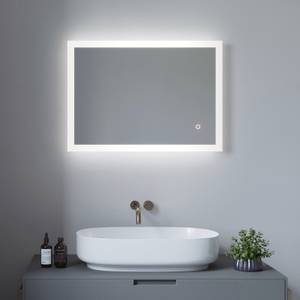 Spiegel Wandspiegel mit LED Beleuchtung Silber - Glas - 70 x 50 x 3 cm