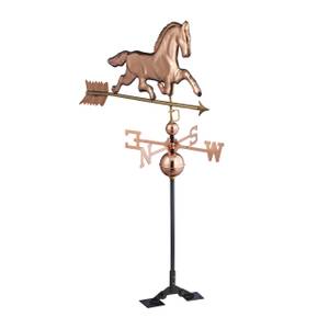 Wetterfahne Pferd Schwarz - Gold - Metall - 99 x 119 x 46 cm