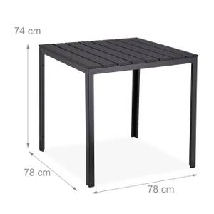 Table de jardin noire aspect bois Noir - Métal - Matière plastique - 78 x 74 x 78 cm