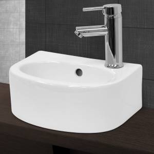 Vasque forme ovale 340x225x130mm blanc Blanc - Céramique - 34 x 22 x 42 cm