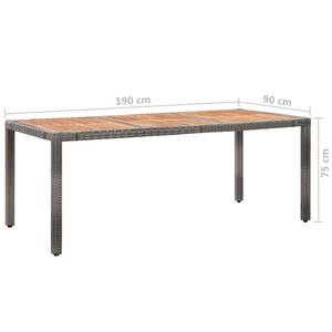 Gartenmöbel-Set Grau - Metall - Polyrattan - 90 x 75 x 190 cm