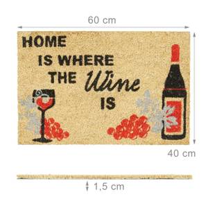 Fußmatte Kokos WINE Schwarz - Braun - Rot - Naturfaser - Kunststoff - 60 x 2 x 40 cm