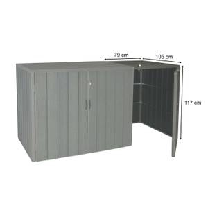 Mülltonnenbox Erweiterung J28 Grau - Metall - 79 x 117 x 105 cm