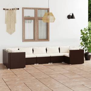 Garten-Lounge-Set (7-teilig) 3013633-21 Braun - Creme - Weiß