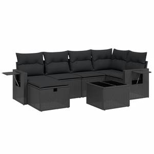 Gartensitzgruppe K4663(7-tlg) Schwarz - Massivholz - 69 x 62 x 62 cm