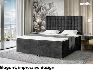 Boxspringbett Aston Schwarz - Breite: 140 cm - H4