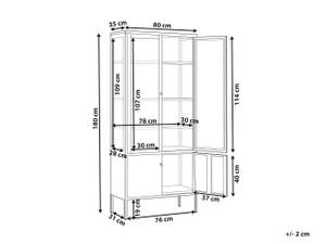 Bücherregal OXTED Schwarz - Metall - 80 x 180 x 35 cm