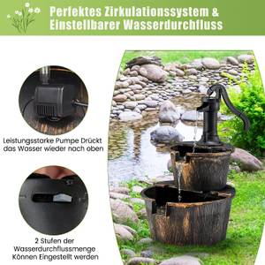 Gartenbrunnen mit Wasserpumpe Braun - Kunststoff - 41 x 68 x 46 cm